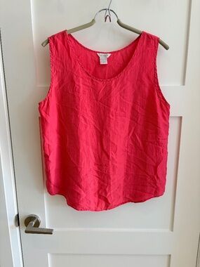 100% Silk Ellen Ashley Tank, Coral